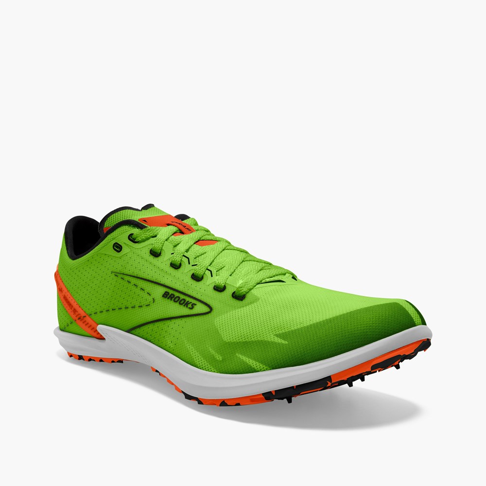 Chaussure Running Brooks Draft XC Spikeless Cross Country Vert Rouge Orange Blanche Homme | CHN-5047630